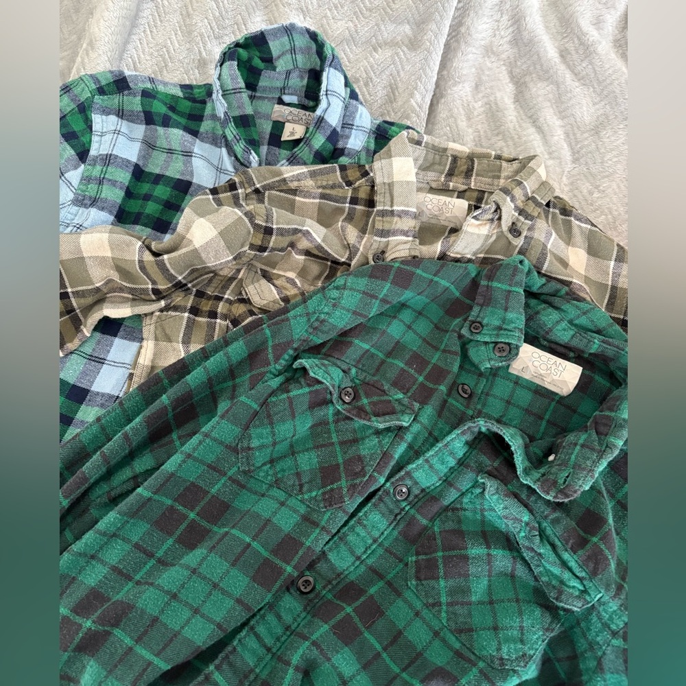 Boys Plaid Flannel 3 shirt lot